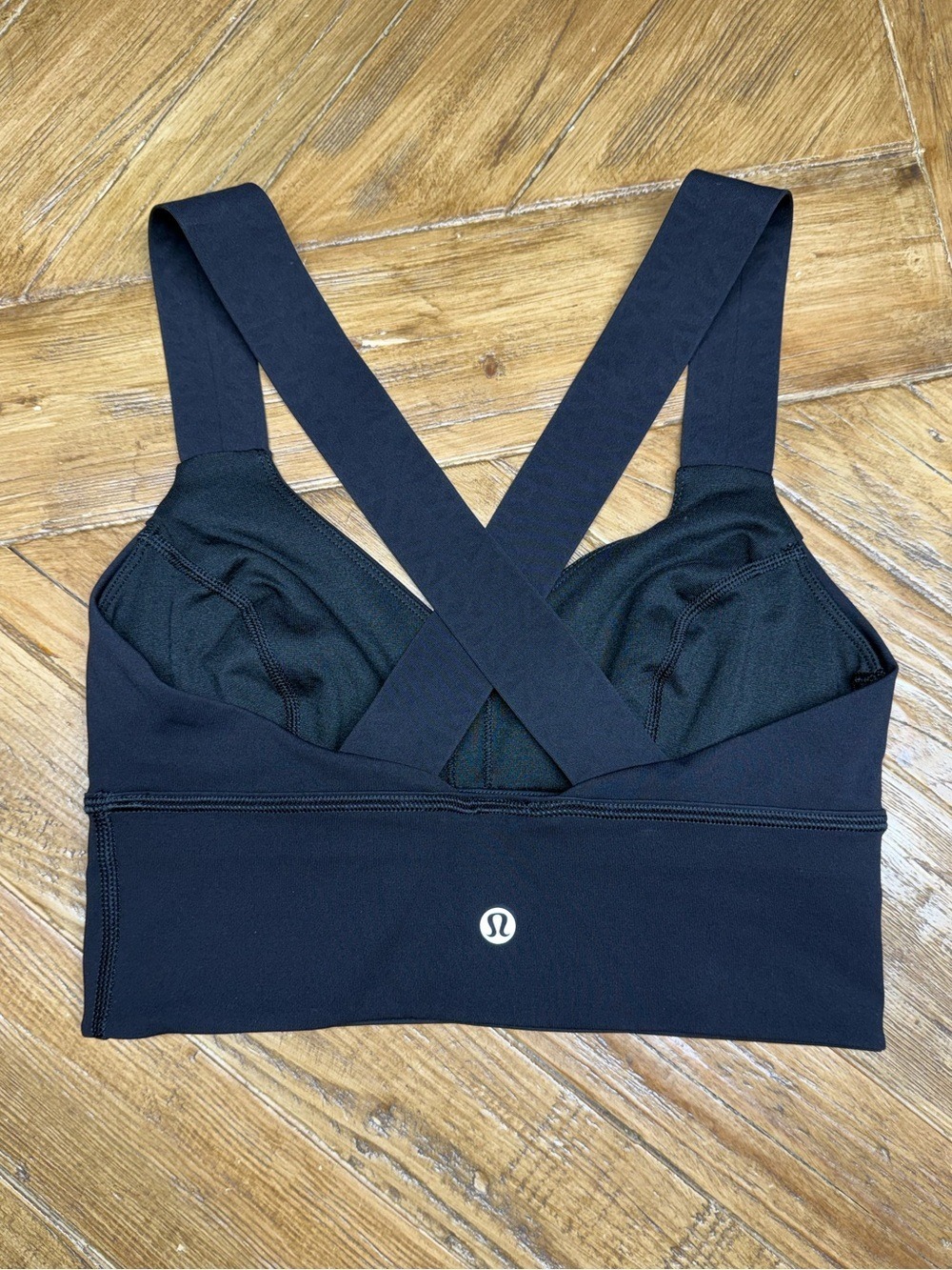 Lululemon Hold Your Form Bra Black High Support Longline Cross Back Size 4 - Picture 4 of 9